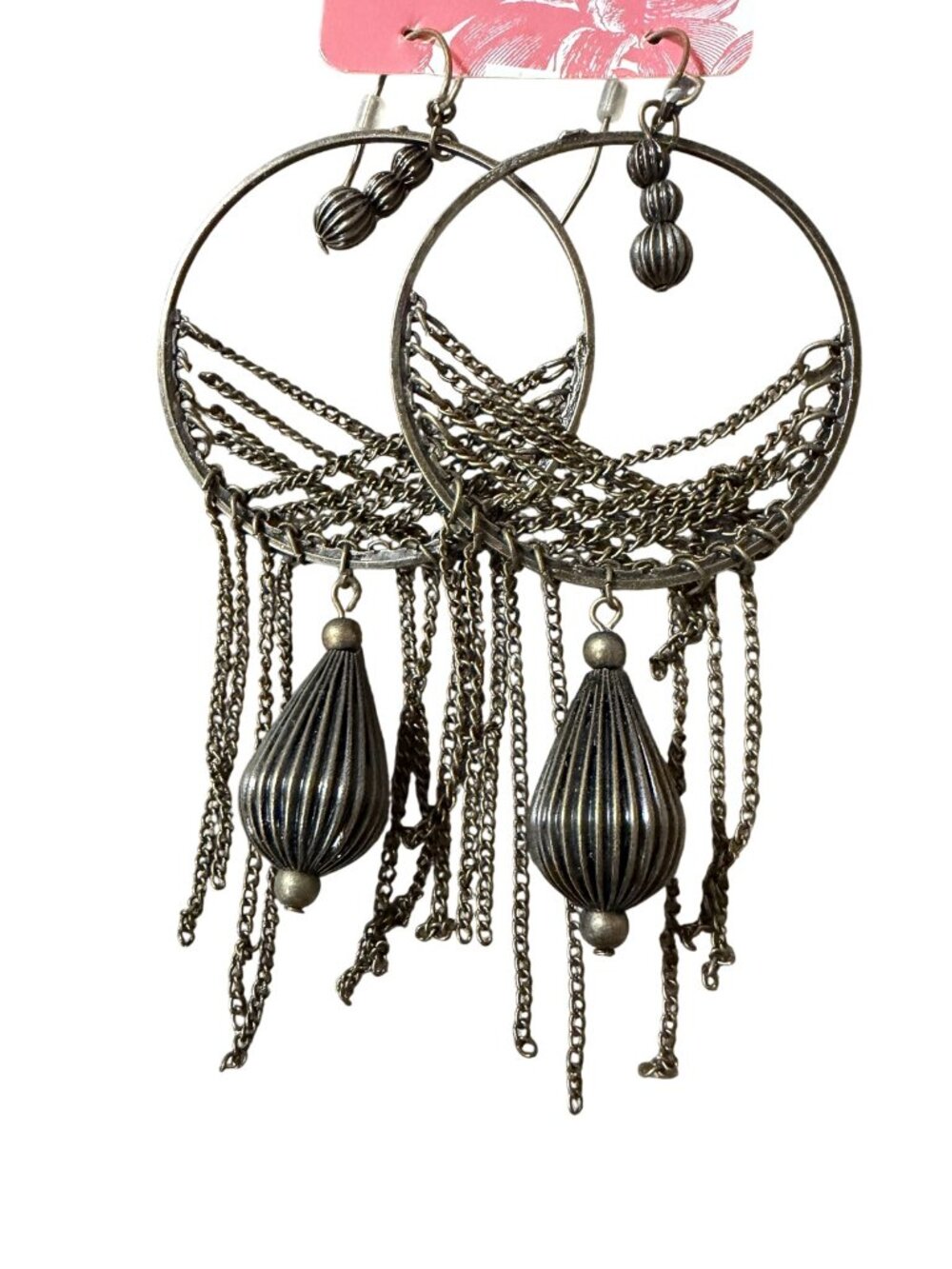 Urban Outfitters Size OSFM Antique Bronze Hoop Dangle Chain Tassel Earrings